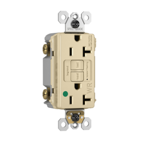 Pass & Seymour 2097HGTRWRI Hospital Grade Tamper-Resistant Weather-Resistant 20A Duplex Self-Test GFCI Receptacles with SafeLock Protection Ivory