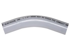 Kraloy 078555 40STD1245 SCH 40 Plain End Standard Radius Conduit Elbow 1-1/4 in Trade 45 deg PVC