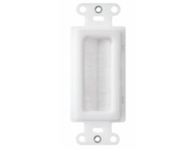 Pass & Seymour WP1014-WH-V1 Cable Access Wallplate, 1 Gang, Plastic, Wall Box Mount