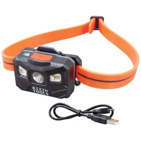 Klein 56064 Rechargeable Auto-Off Head Lamp LED Bulb ABS/Silicone Housing 100/200/400 Lumens