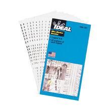 Ideal 44-111 Pre-Printed Wire Marker Booklet, 1-1/2 in L x 1/4 in W, Black/White, Plastic Impregnated Cloth