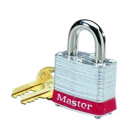 Ideal 44-907 Lockout Padlock, Alike/Master Keyed Key, Red, Steel Body, 9/32 in Dia x 2 in H Nickel Plated Shackle