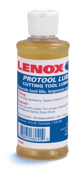 Lenox 68040LNX PROTOOL LUBE Cutting Tool Lubricant 6 oz Bottle Container Characteristic Odor/Scent Translucent/Amber