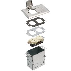 Arlington FLB5331NL Floor Box Kit with Steel Box Nickel