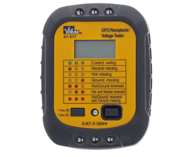 Ideal 61-517 GFCI Receptacle/Voltage Tester with LCD Display 120 VAC