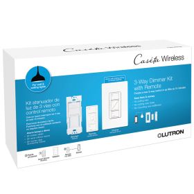 Lutron P-DIM-3WAY-WH Caseta 3-Way Wireless In-Wall Dimmer Kit with Remote 120V White - Includes: (1) In-Wall Dimmer (1) Claro