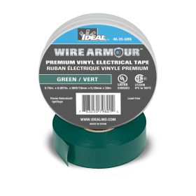 Ideal Wire Armour 46-35-GRN Color Coding Premium Professional Grade Electrical Tape, 3/4 in W x 66 ft L, 7 mil THK, Vinyl, Green