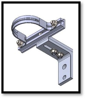 Nehrwess NWA-6-2X 2 In Bracket 4.5-6 In Adjustable Standoff 5 In Channel & 3/4 In Conduit Strap w/ Hardware