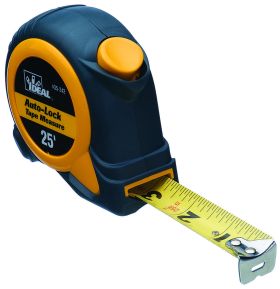 Ideal Auto-Lock 35-242M Measuring Tape, 7.5 m/25ft L x 1 in W Blade, Steel, Imperial/Metric, 1/8 in