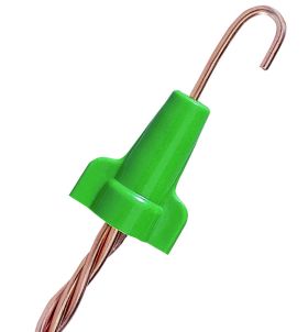 Ideal Greenie 30-192 92 Grounding Wire Connector, Contoured Winged/Twist On Shell, Live Action/Square Wire Spring, 14 to 10 AWG Solid/Stranded Copper Wire, Polypropylene