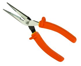 Ideal 35-9038 Insulated Long Nose Plier With Cutter, Serrated Drop-Forged High Carbon Steel Jaw, 8-1/2 in OAL