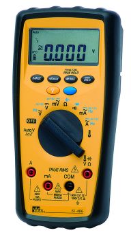 Ideal 61-486 480 Commercial Grade Digital Multimeter, 60 mV to 1000 VAC/VDC, 60 mA to 10 A AC/DC, 600 Ohm to 40 MOhm, Backlit Display