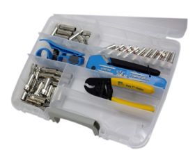 Ideal 33-620 Economy Coax Compression Starter Kit - Includes Linear X3 Compression Tool PrepPRO Coax/UTP Cable Stripper