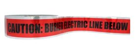 Ideal 42-201 Red Detectable Underground Tape "Caution Buried Electric Line Below" 3 In. x 1000 Ft.