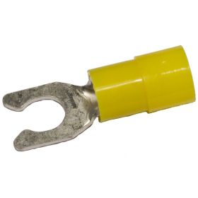 Morris 11738 Locking Insulated Fork/Spade Terminal 12 to 10 AWG Conductor 0.992 in L Brazed Seam/Serrated Barrel Electrolytic