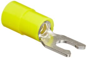 Morris 11736 Locking Insulated Fork/Spade Terminal 12 to 10 AWG Conductor 0.992 in L Brazed Seam/Serrated Barrel Electrolytic