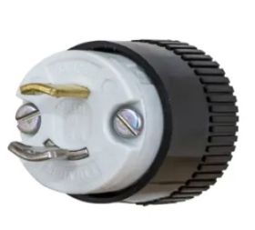 Hubbell Wiring 7465N 15A 2-Pole 2-Wire Bryant Midget Locking Industrial Male Plug 125V Non-Grounding Screw Terminal