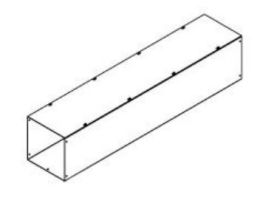 Hammond Mfg CWSC424NK Straight Section W/O KO 4x4x24 Steel/Gray