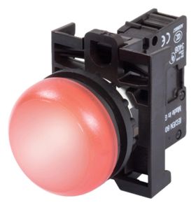 Cutler-Hammer M22-L-R-230R Flush Pushbutton with Red Indicating Light 85-264 VAC NEMA 4X and 13