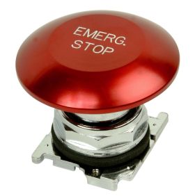 Cutler-Hammer 10250T17213 Jumbo Mushroom Head "EMERG. STOP" Pushbutton Momentary Red Non-Illuminated NEMA 3 3R 4