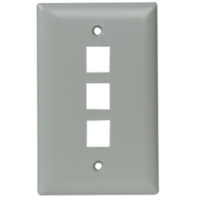 Pass & Seymour On-Q WP3403-GY 1-Gang 3-Port Wall Plate Gray WP3403-GY