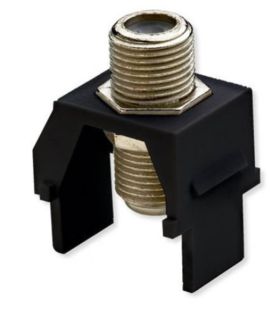 Pass & Seymour On-Q WP3479BK Non-Recessed Nickel F-Connector Black