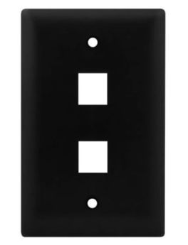 Pass & Seymour On-Q WP3402BK 1-Gang 2-Port Wall Plate Black