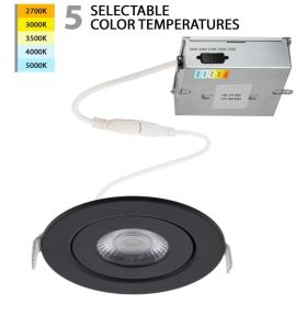 WAC R4ERAR-W9CS-BK 4" Lotos Slim LED Selectable Downlight Black