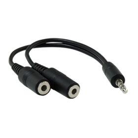 Pass & Seymour On-Q AC2501-BK Stereo 3.5mm Y M/2F Adapter (6 inch) AC2501-BK