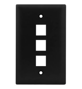 Pass & Seymour On-Q WP3403BK 1-Gang 3-Port Wall Plate Black