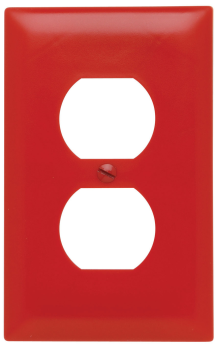 Pass & Seymour TP8-RED Standard Receptacle Wallplate 1 Gang Red 4.7 in Thermoplastic