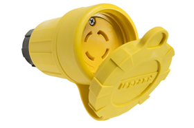 Pass & Seymour Turnlok 29W09 Watertight Locking Connector, 120/208 VAC, 30 A, 3 Poles, 3 Wires, Yellow