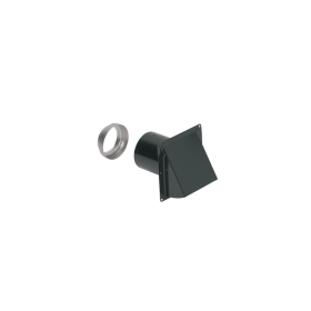 Broan 885BL Steel Wall Cap with Backdraft Damper Bird Screen and 4-to-3 In. Transition for 3 or 4 In. Round Duct Black