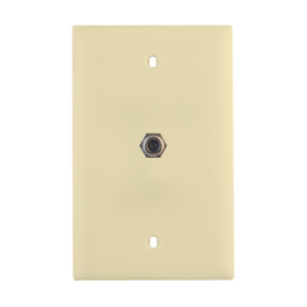 Pass & Seymour On-Q WP2008-LA-V1 Basic 3GHz Coax Wallplate Light Almond WP2008-LA-V1