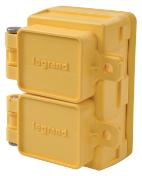 Pass & Seymour Turnlok 65W49DPLX Duplex Watertight Locking Receptacle, 250 VAC, 15 A, 2 Poles, 3 Wires, Yellow