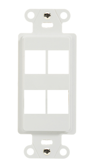 Pass & Seymour On-Q WP3414-WH 4-Port Keystone Decor Insert White