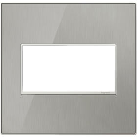 Pass & Seymour adorne AWM2GMS4 adorne Brushed Stainless 2-Gang Screwless Wall Plate