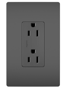 Pass & Seymour 885-BK 2-Gang Decorator Duplex Straight Blade Receptacle 125 VAC 15 A 2 Poles 3 Wires Black