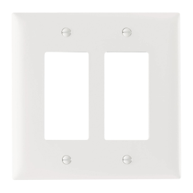 Pass & Seymour TPJ262W Decorator Openings Two Gang White Thermoplastic Plate