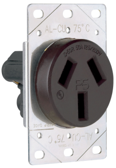 Pass & Seymour 3890 Power Outlets 50 A 125/250 VAC 3P 3W Flush Mount Receptacle