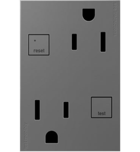 Pass & Seymour adorne AGFTR2153M4 adorne Plus Size Tamper-Resistant 15A Duplex Self-Test GFCI Receptacles Magnesium