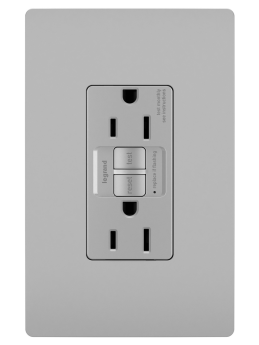 Pass & Seymour radiant 1597GRY radiant 15A Duplex Self-Test GFCI Receptacles with SafeLock Protection Gray