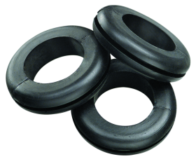 Ideal 774113 Flexible Grommet, 1/4 in THK Panel, 6 in L, PVC, Black