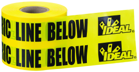 Ideal 42-152 Non-Detectable Underground Tape, 6 in W x 1000 ft L, 4 mil THK, Yellow