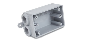 Kraloy 078232 FSS05 Type Non-Metallic Rigid Shallow Style Device Box PVC 18 cu-in 1 Gang (2) 1/2 In Hubs (Same Side)