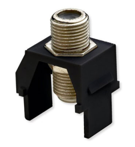 P&S WP3479-BK NON-RECESSED NICKEL KEYSTONE F-TYPE COAX COUPLER BLACK