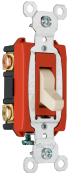 Pass & Seymour CSB20AC3I Hard Use Specification Grade Switch Ivory 20 A 120/277 VAC 3-Way