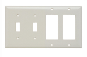 Pass & Seymour Sierraplex SP2262-LA Standard Combination Wallplate 2 Gangs Light Almond 5 in Thermoplastic