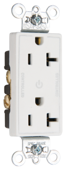 Pass & Seymour Straight Blade Receptacle 26352-CDW Decorator Duplex Dual Controlled Plug Load Straight Blade Receptacle, 125 VAC, 20 A, White