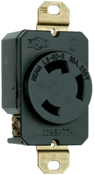 Pass & Seymour L630R Spec Grade Turnlok Locking Devices 30A Single Receptacle Twistlock 250 VAC 3W